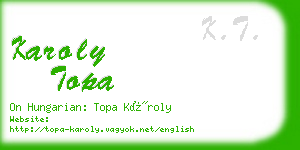karoly topa business card